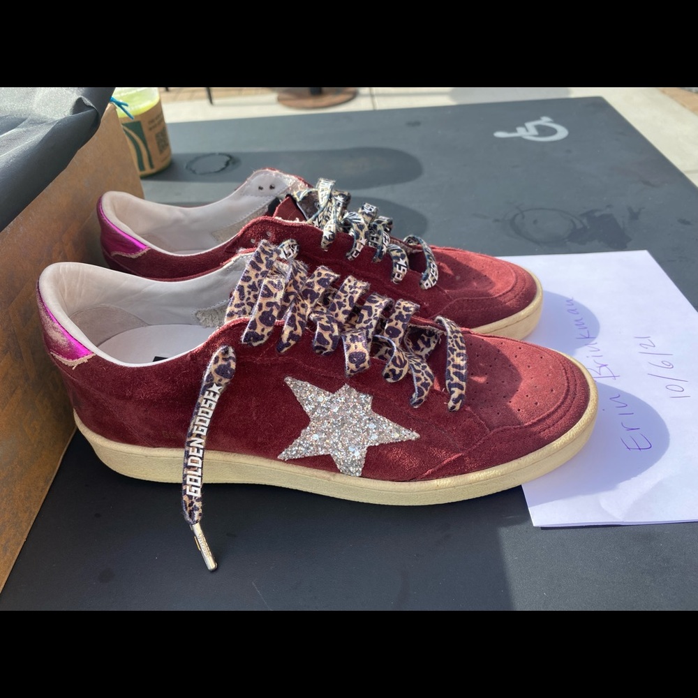 SOLD! Amazing burgundy suede Golden Goose Ballstars - perfect for Fall! 🍁